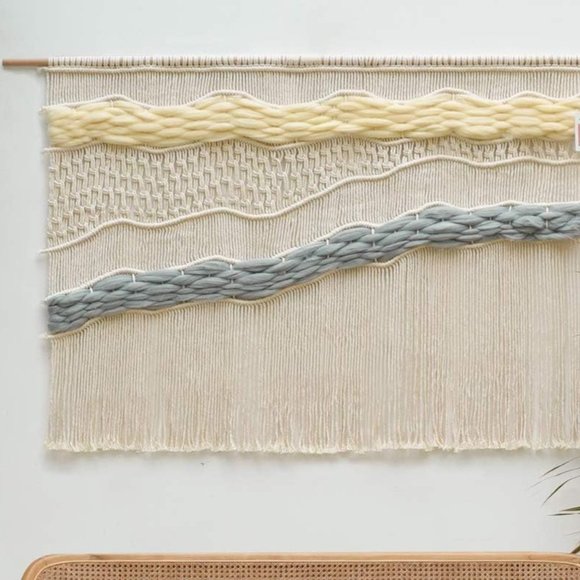 Anthropologie Other - Coastline Ocean Macrame Woven Handmade Craft Mid Century Modern Hang Wall Decor